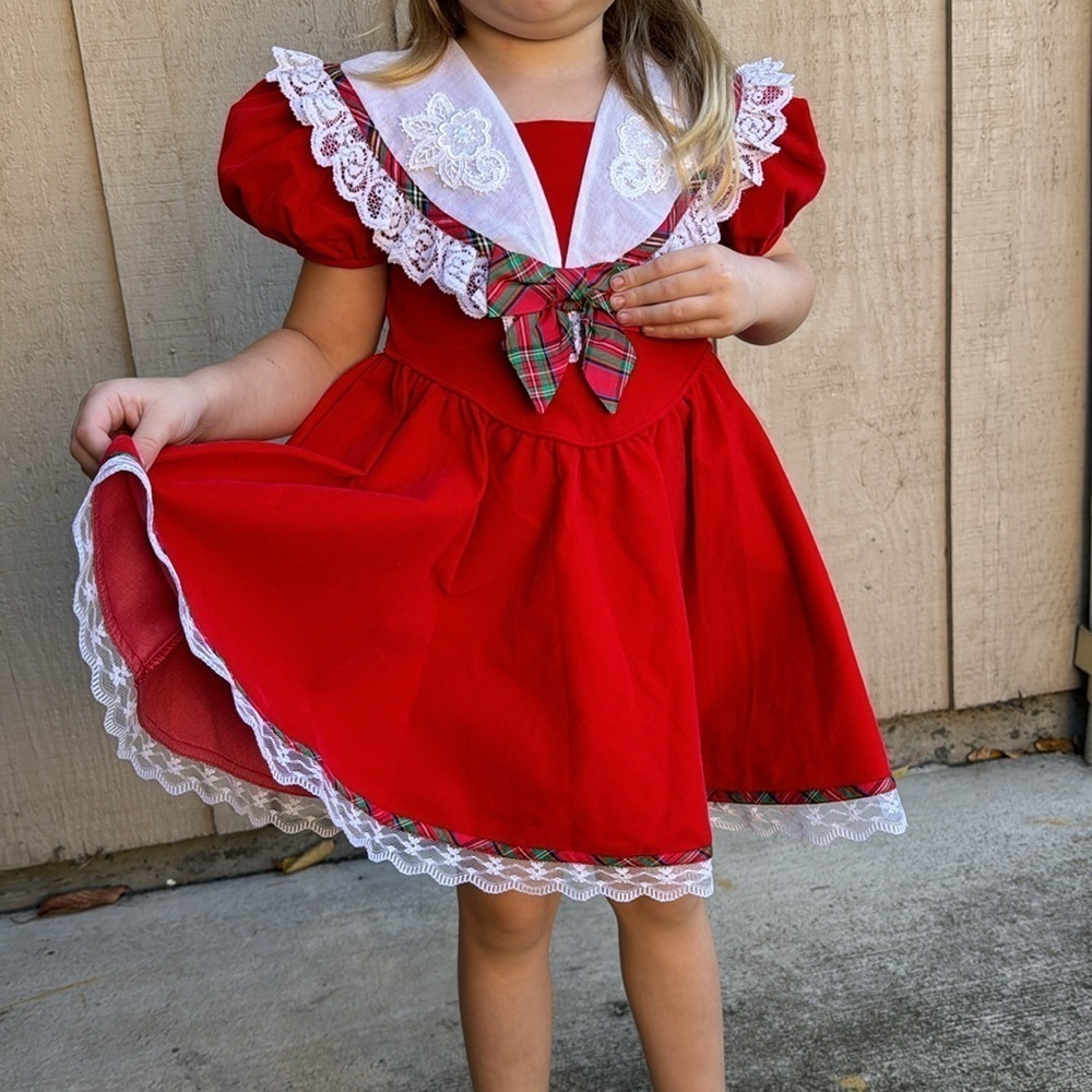 Red velvet dress